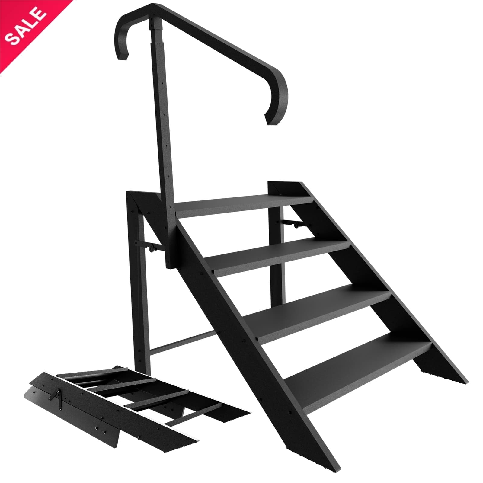 Step Stool Foldable Step Ladder 4 Step Folding RV Steps with Non Slip Feets