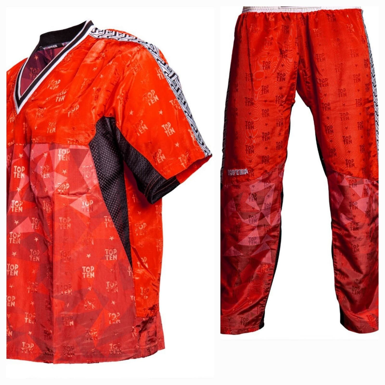 TOP TEN SPORT KARATE KICKBOXING ULTRALIGHT PRISM RED Uniform Gi MMA TKD Martial