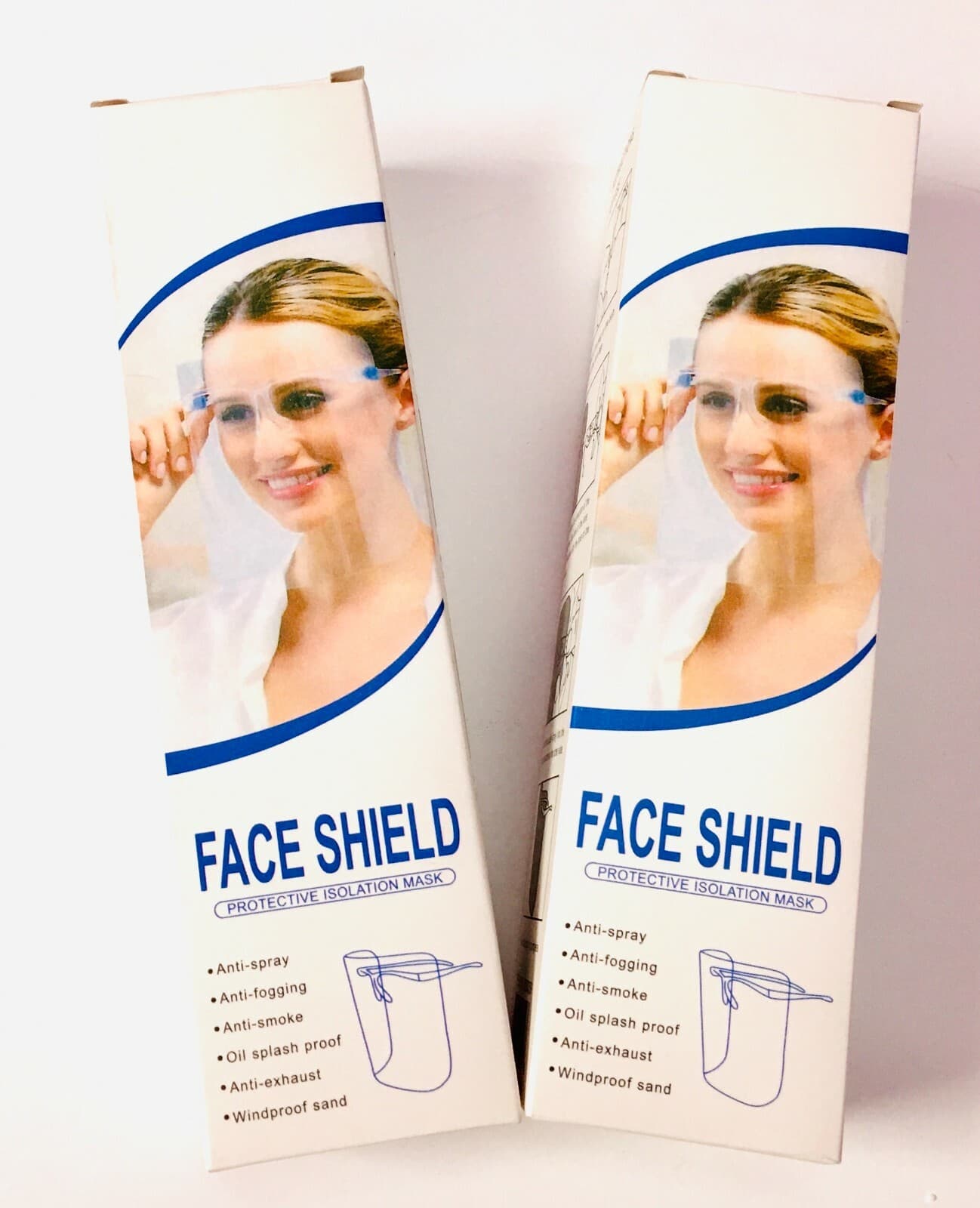 2 PCS Face Shield Guard Mask Safety Protection With Glasses Reusable US SELLER