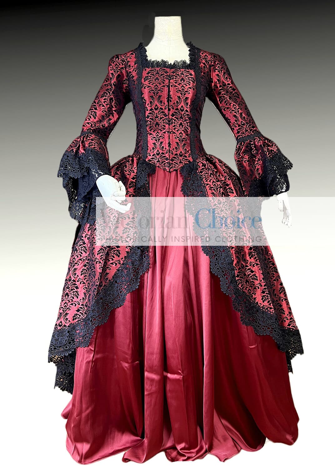 Ren Fair Marie Antoinette Bridgerton Queen Brocade Dress Gown Gothic Costume 143