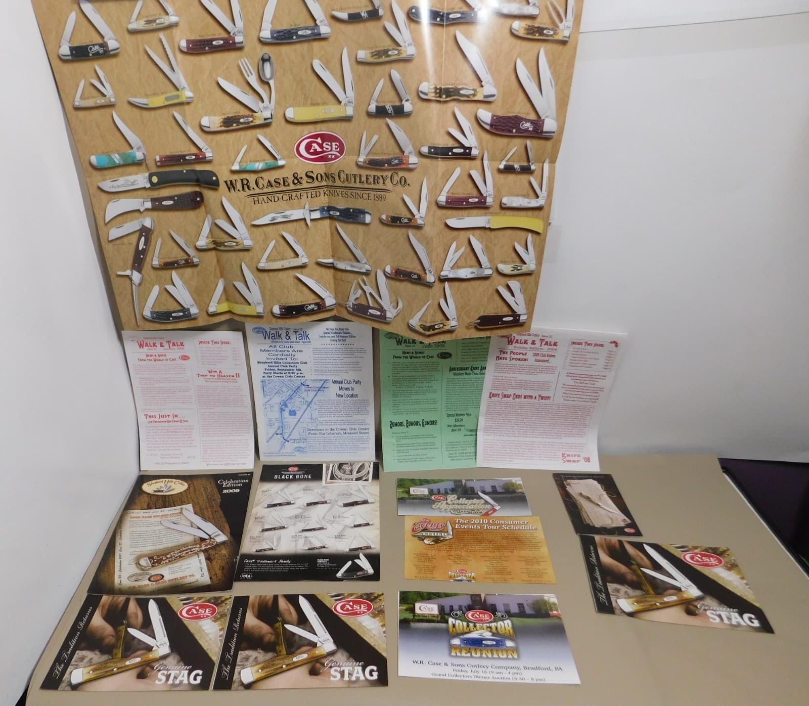 Lot of Shepherds Cutlery Publications & Case Knife Brochures & 2002 Case Poster