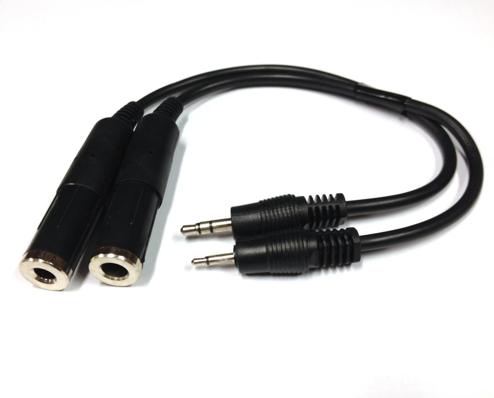 GENERAL AVIATION DUAL TWIN PLUG HEADSET TO SPORTYS RADIO ADAPTER CABLE 1/4" 1/5"