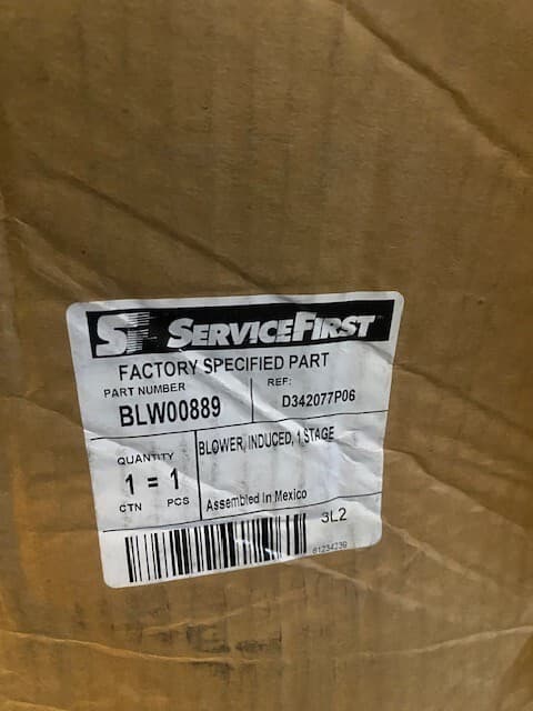 OEM Trane American Standard Furnace Inducer Blower Assembly • BLW00889