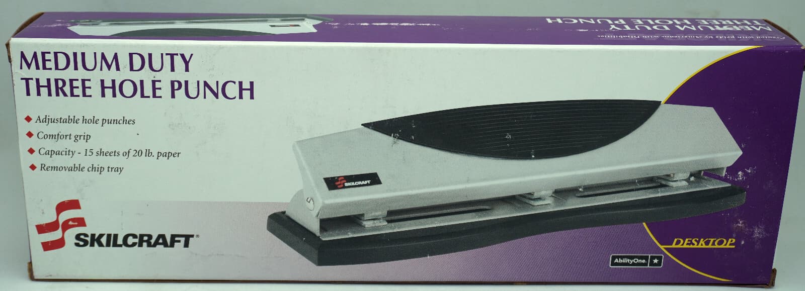 Skilcraft Medium Duty Adjustable Three Hole Punch 3-Hole Punch NEW