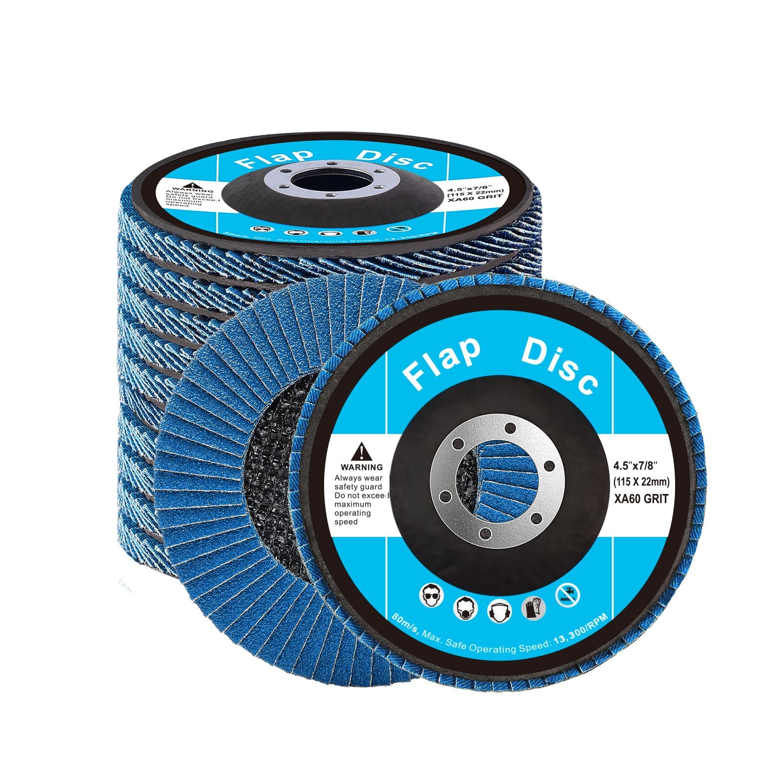 Flap Discs 4-1/2" x 7/8" Sanding Disc for Angle Grinder 60 Grit 10 Packs