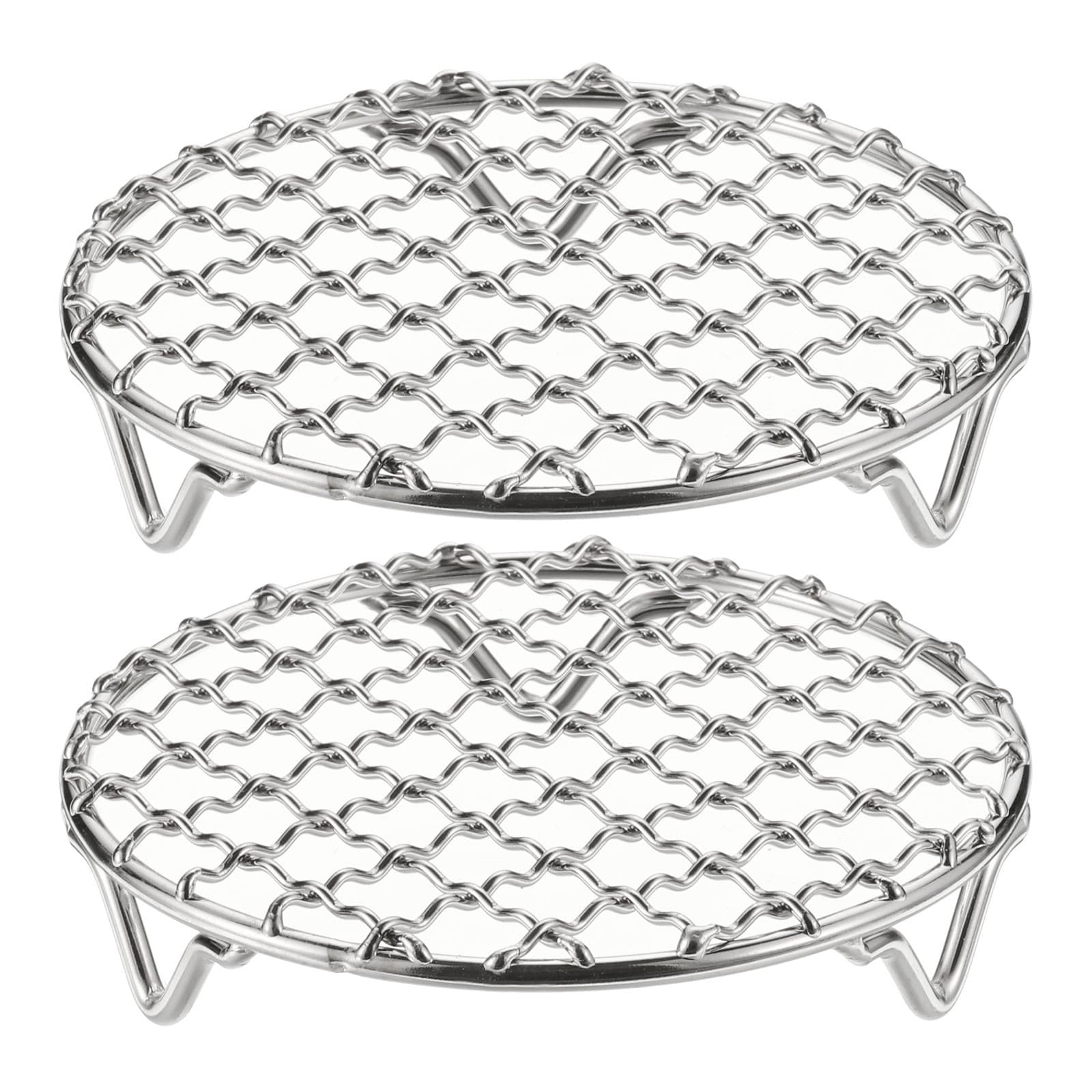 2pcs Round Cooking Rack 4.7" 201 Stainless Steel Barbecue Grill with 20mm Legs