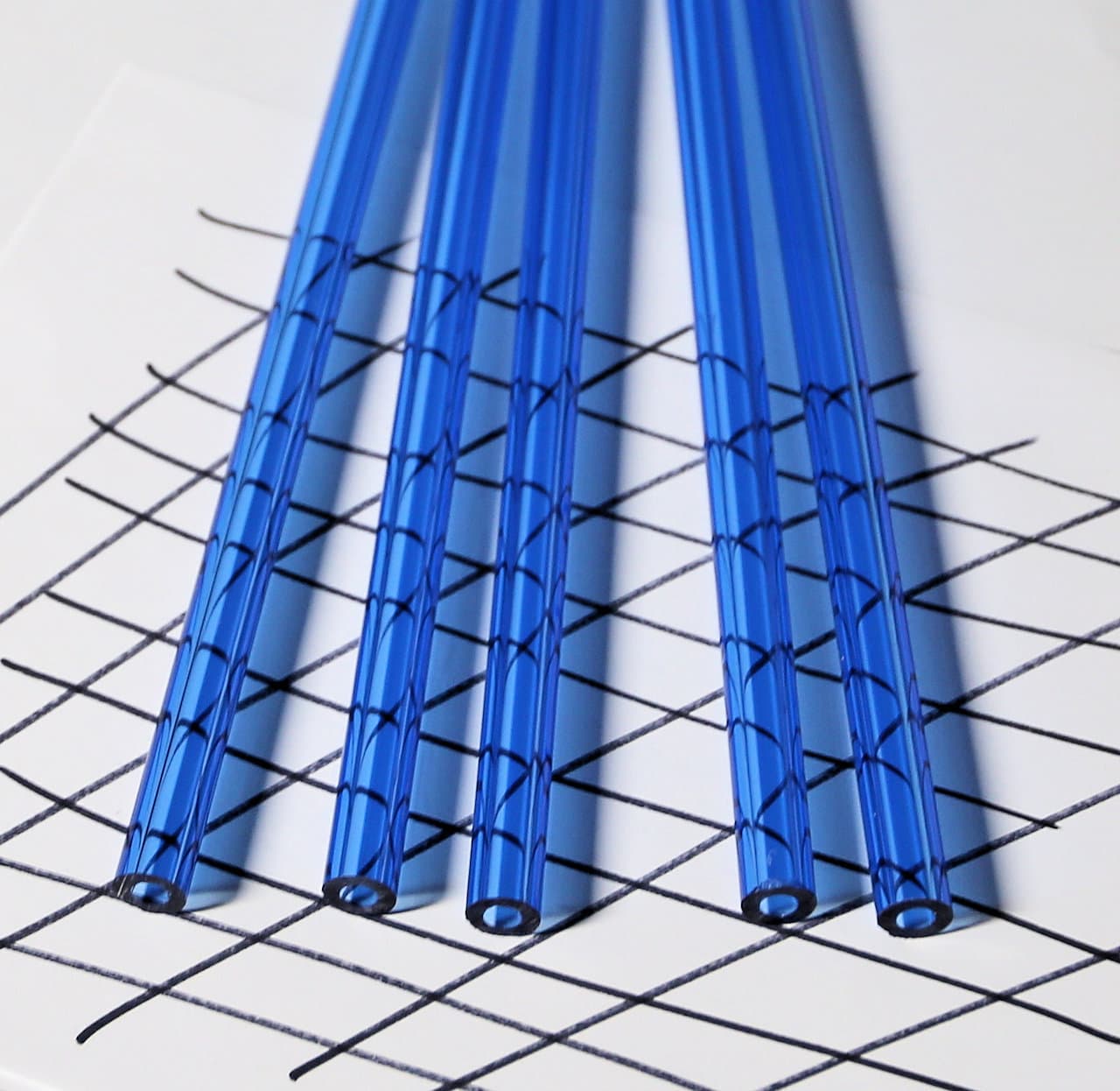 2 Pcs 1/2” OD 1/4" ID x 12” INCH LONG CLEAR BLUE ACRYLIC PLEXIGLASS LUCITE TUBES