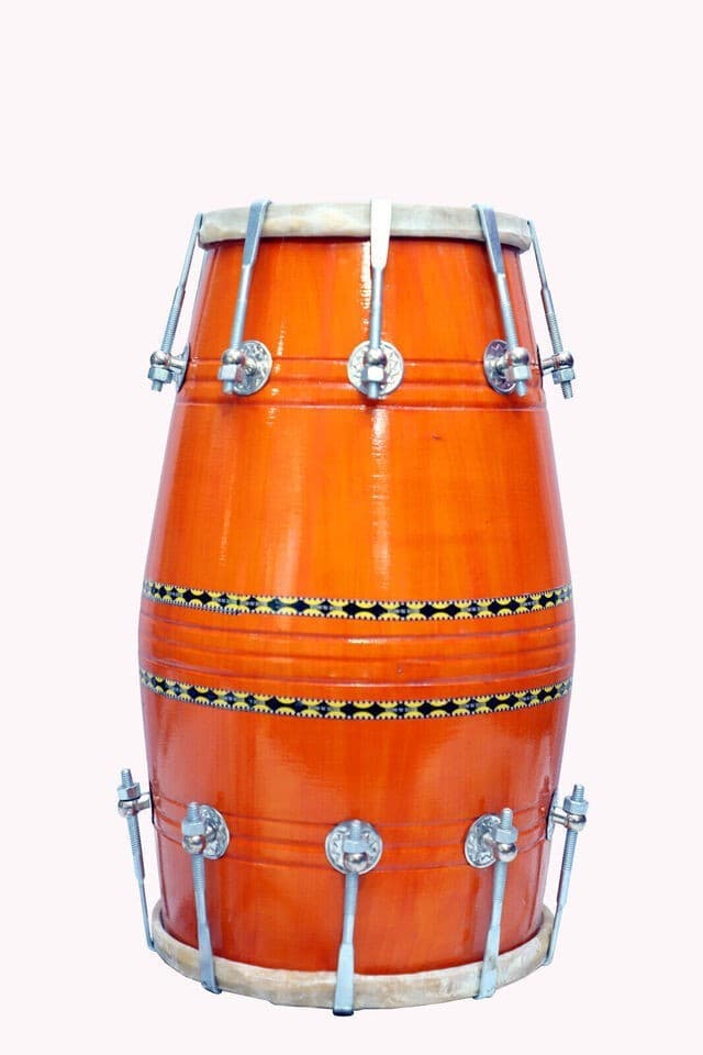 Yellow 16-Inches Bolt Tuned Handmade Dholak Drum | Dhol Instrument | Dholki