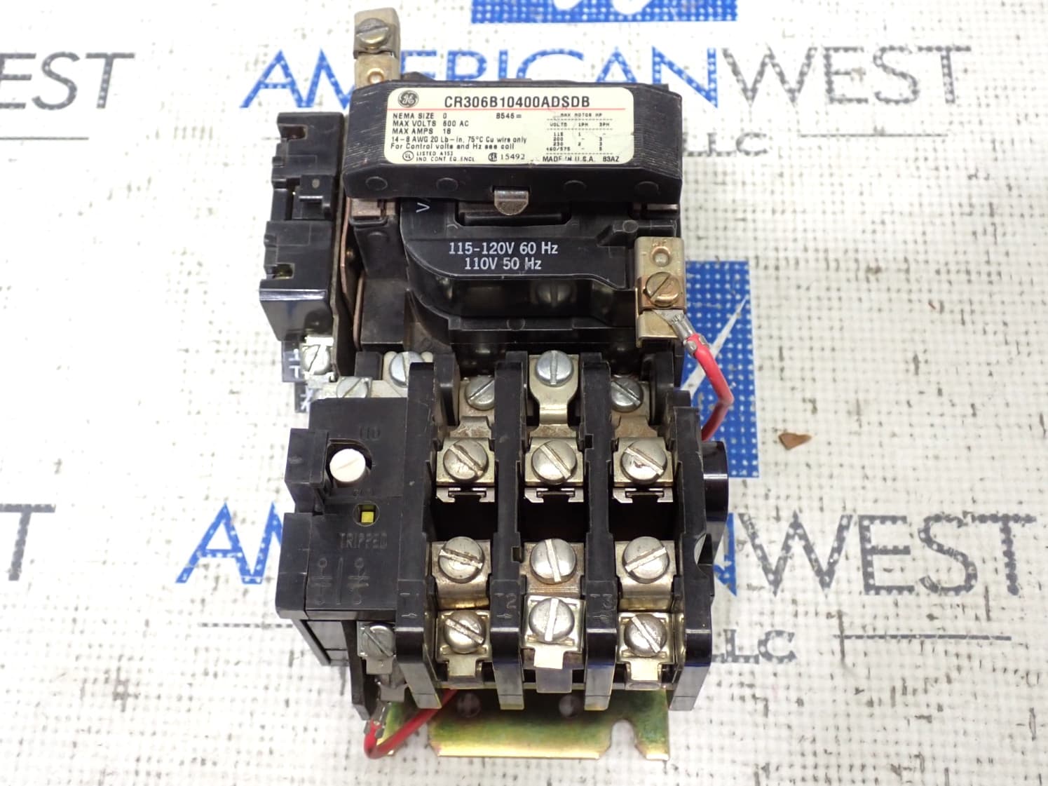 GE CR306B10400ADSDB Size 0 Starter 18 Amp 600 Volt Contactor 120 Volt Coil ST127