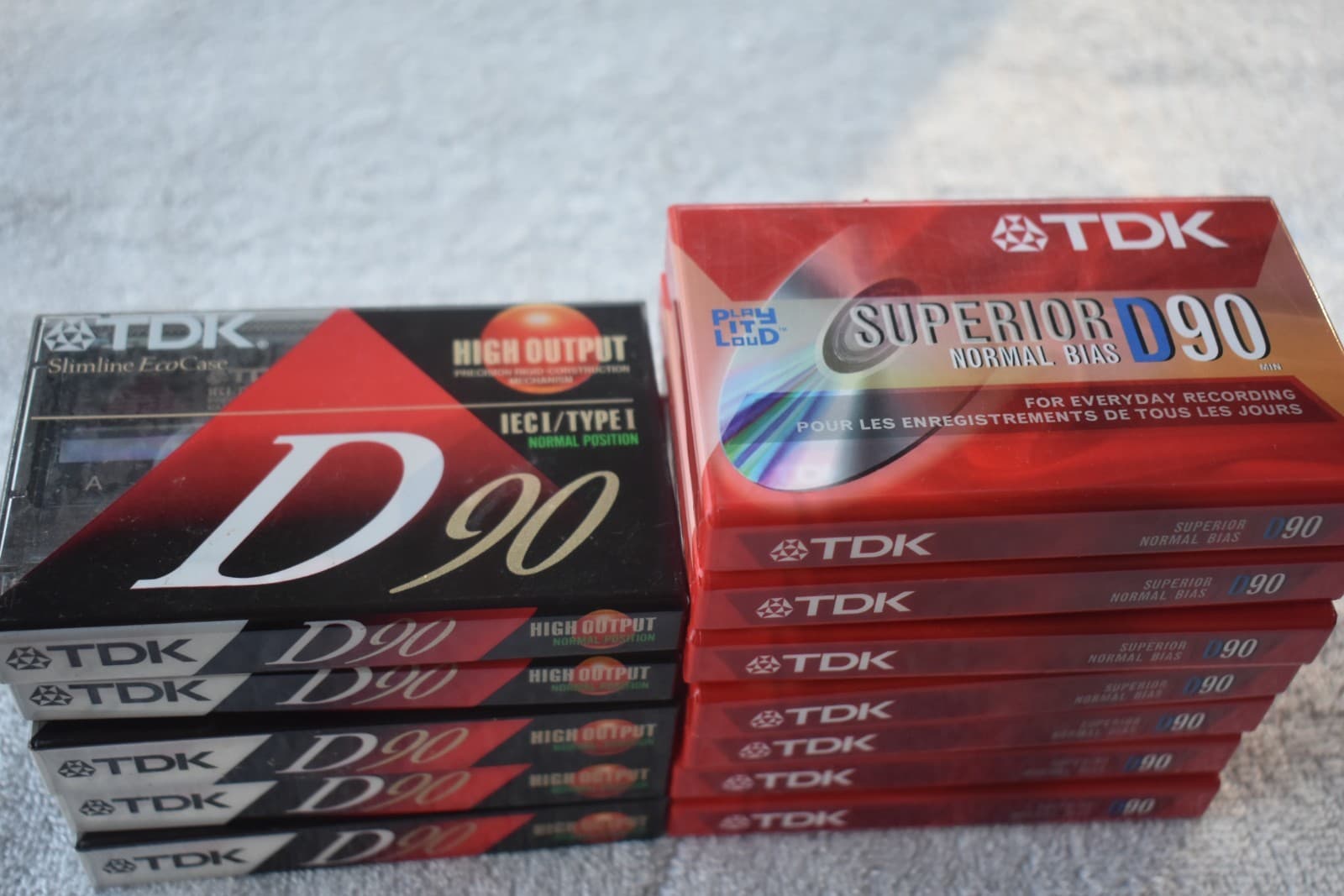 Vintage Lot Of 5 TDK D90 High Output & 7 Superior D90 Blank Audio Cassette Tapes