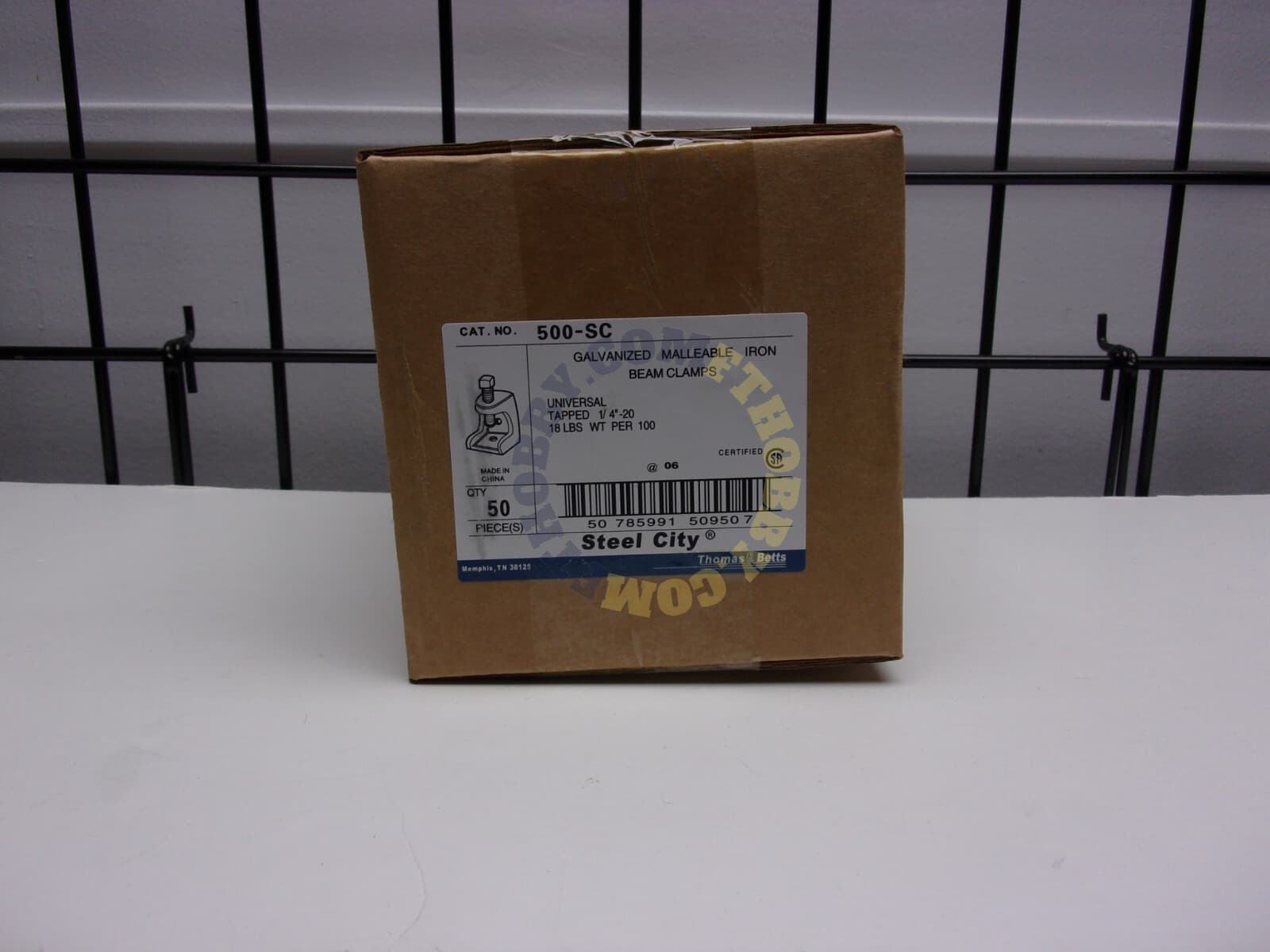 Box of 50 New Beam Clamps 1/4”-20 Steel City Thomas/ Betts 500-SC