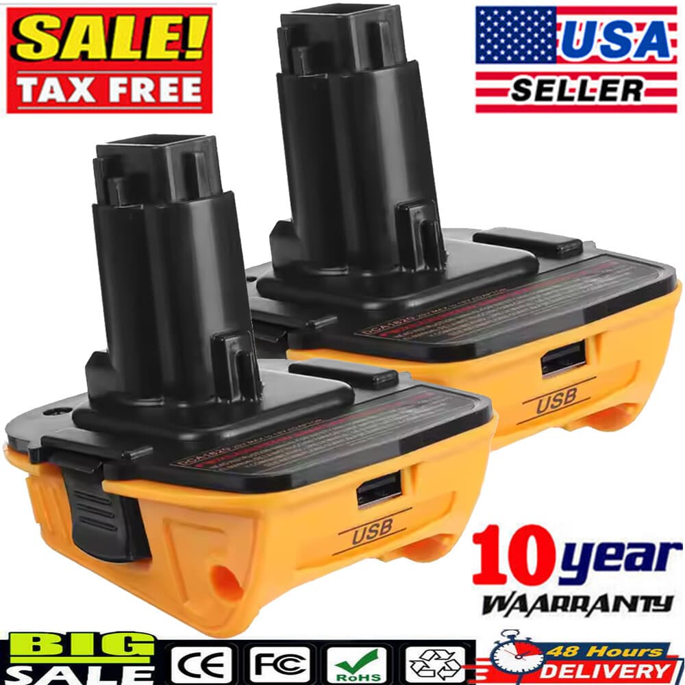 2X 18V To 20V MAX DCA1820 Adapter Converter For DEWALT 20 Volt Li-ion Battery A+