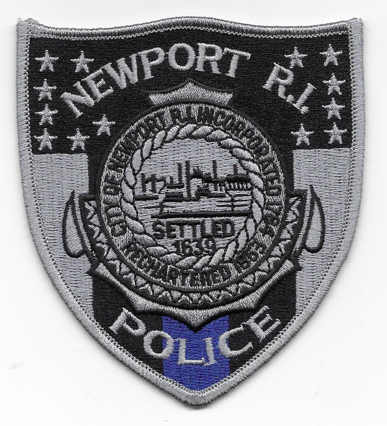 Newport RHODE ISLAND RI Police patch thin blue line