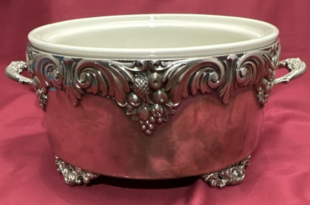 KING FRANCIS Silverplated #1667 CASSEROLE w/ PORCELAIN DISH Reed & Barton NO LID