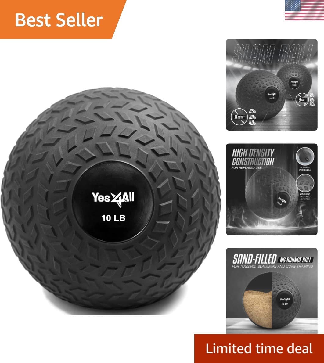 High-Density Sand-Filled Slam Balls for Full-Body Workouts – 10 to 40lbs