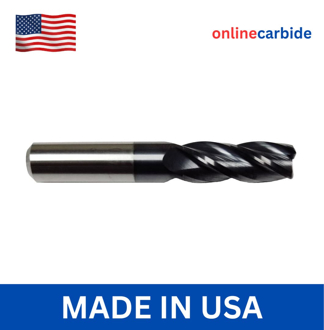 1/4" Solid Carbide End Mill – 4 Flute .060 Corner Radius – TiAlN Coated USA Made
