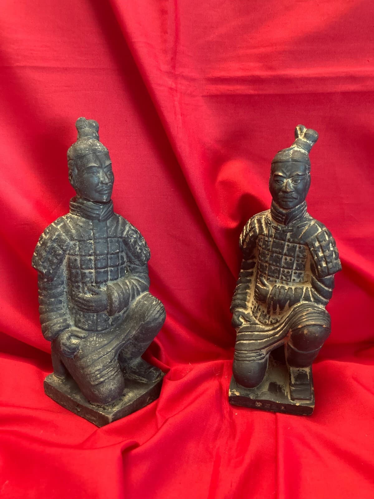 Lot of 2 Vintage Chinese Qin Shi Huang Terracotta Soldiers Figurines/Statues