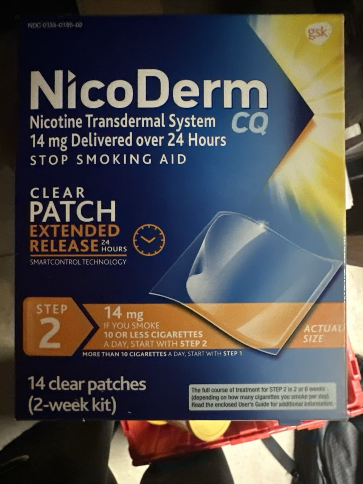 NicoDerm CQ Stop Smoking Step 2 Patches 2 Week Kit Exp 10/2026+