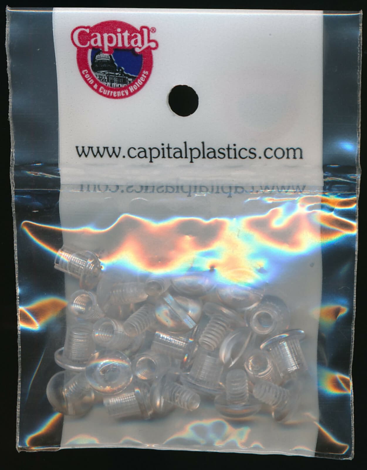Capital Plastics Replacement Plastic Screws & Posts for Coin Holders Pack of 12