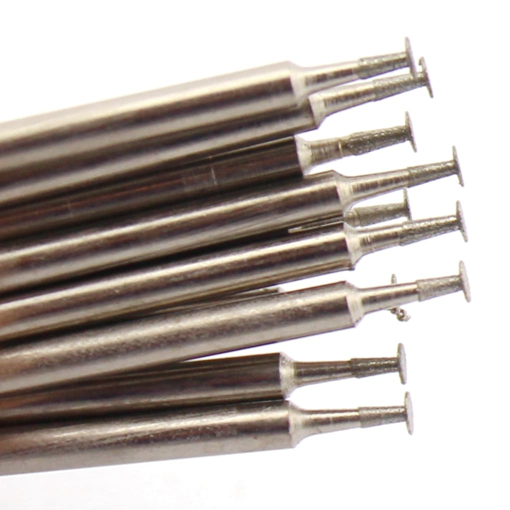 20Pcs 2mm Super-Thin T Head Diamond Grinding Bit Jade Carving Burrs Stone Tools