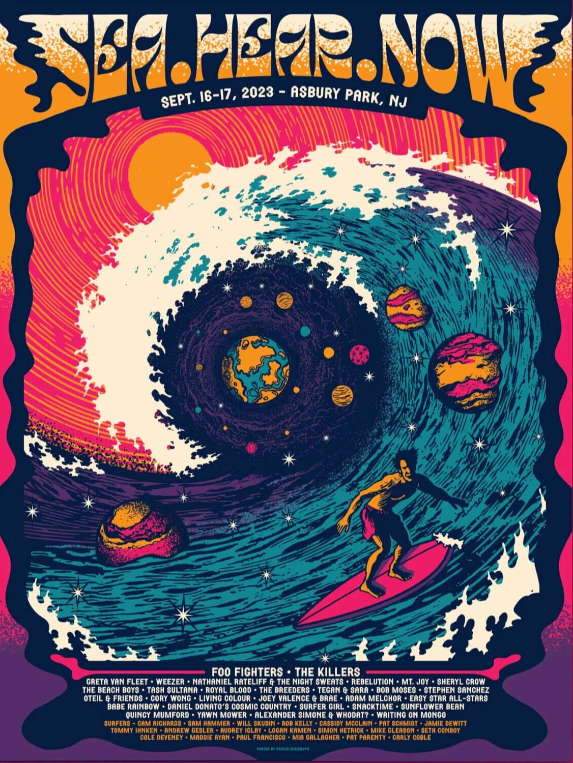 Sea Hear Now Festival 2023 Poster Signed & Numbered A/E #/60 Foo Fighters