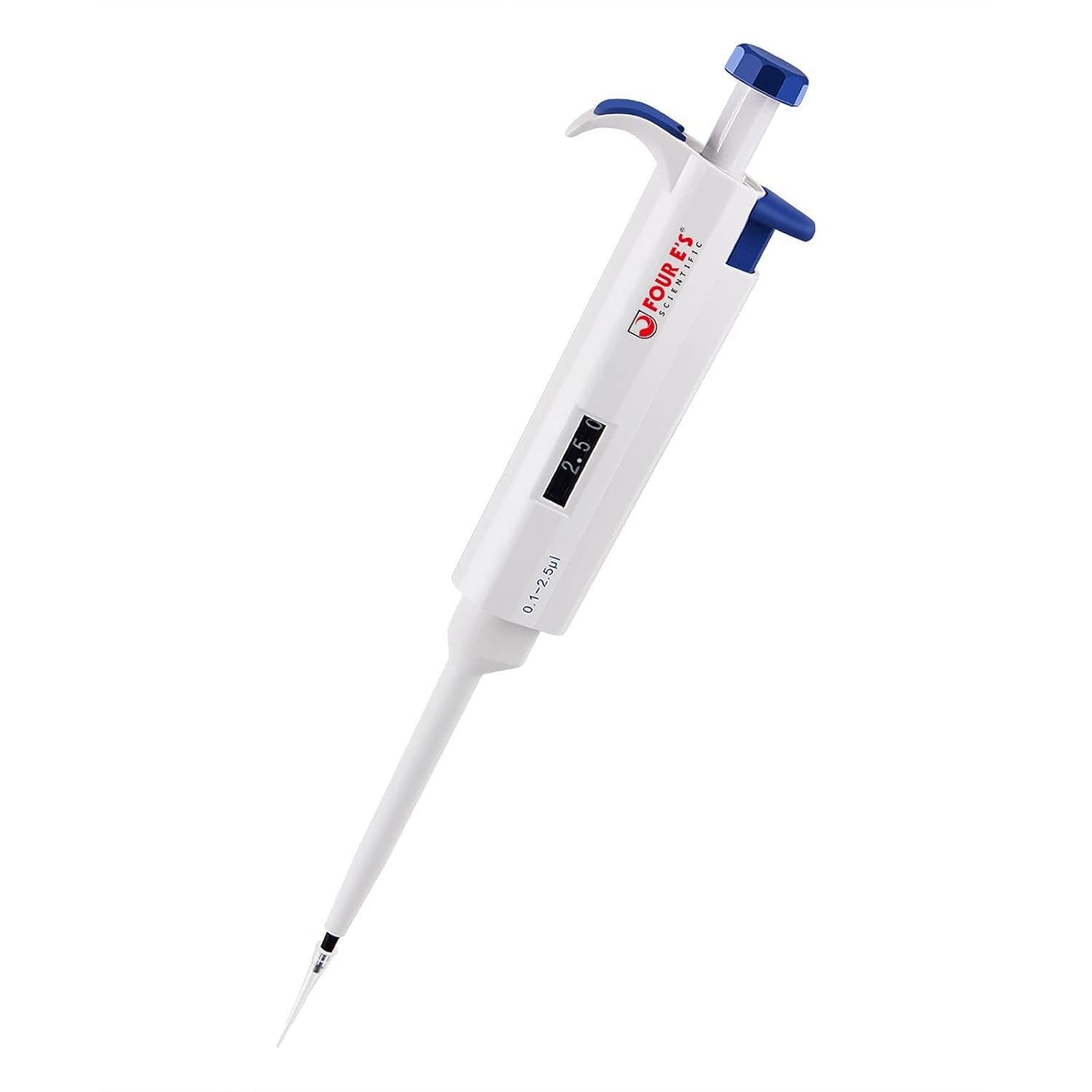 FOUR E'S SCIENTIFIC Variable Volume Single Channel Pipettors, 0.1-2.5uL