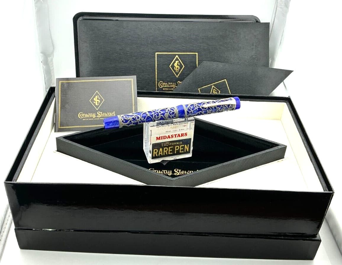 Conway Stewart Chatsworth HENRY SIMPOLE STERLING SILVER BLUE Fountain Pen LE7/25