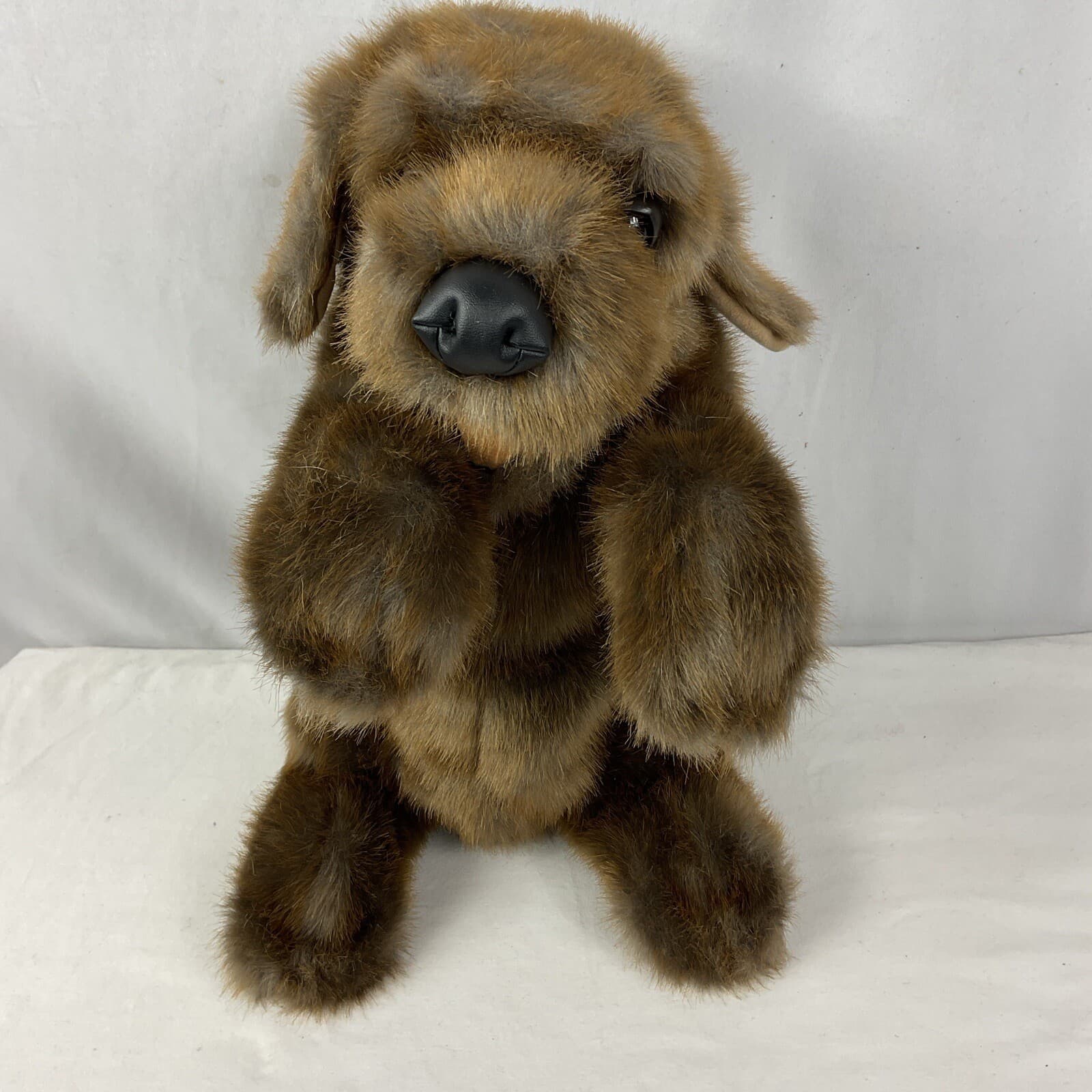 Folkmanis Hand Puppets Sit Dog Brown Flappy Years Plush 14" Theater Pretend Play
