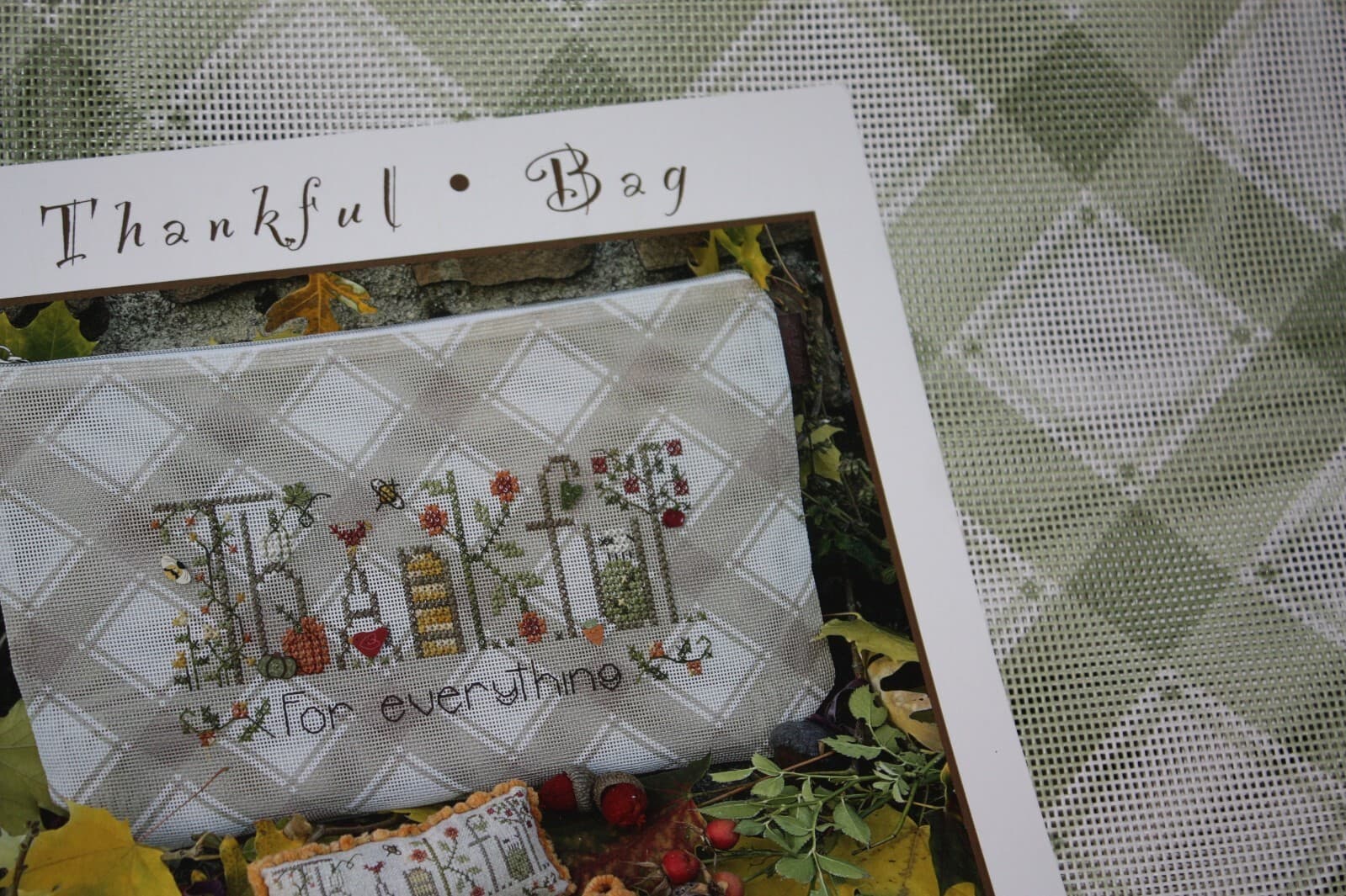 LARGE Green Plaid Cross Stitch Bag by Its So Emm Notions & Thankful! Pattern