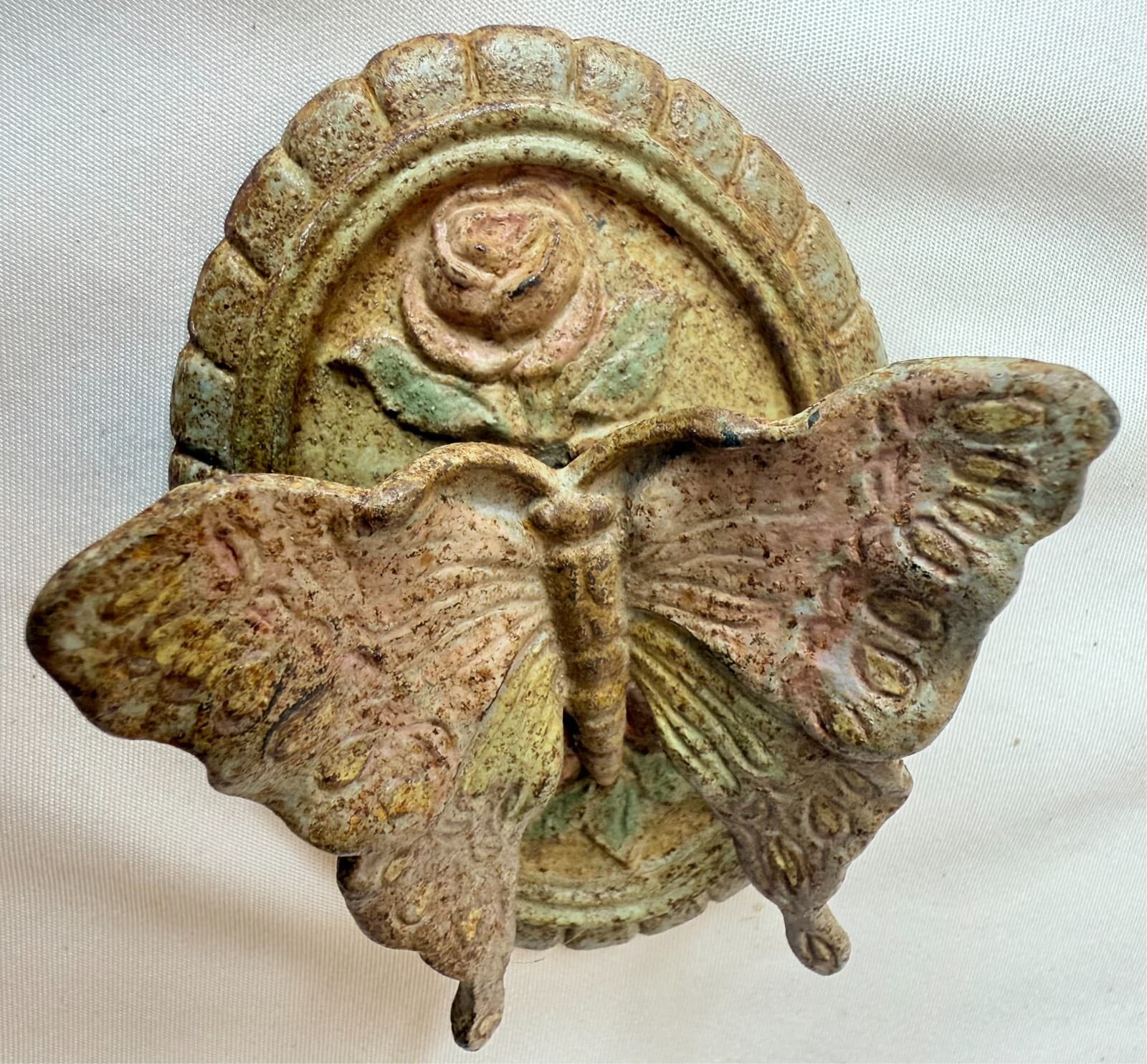 VTG RM Picard? CAST IRON SMALL BUTTERFLY DOOR KNOCKER MARKED PATENT APPLIED FOR