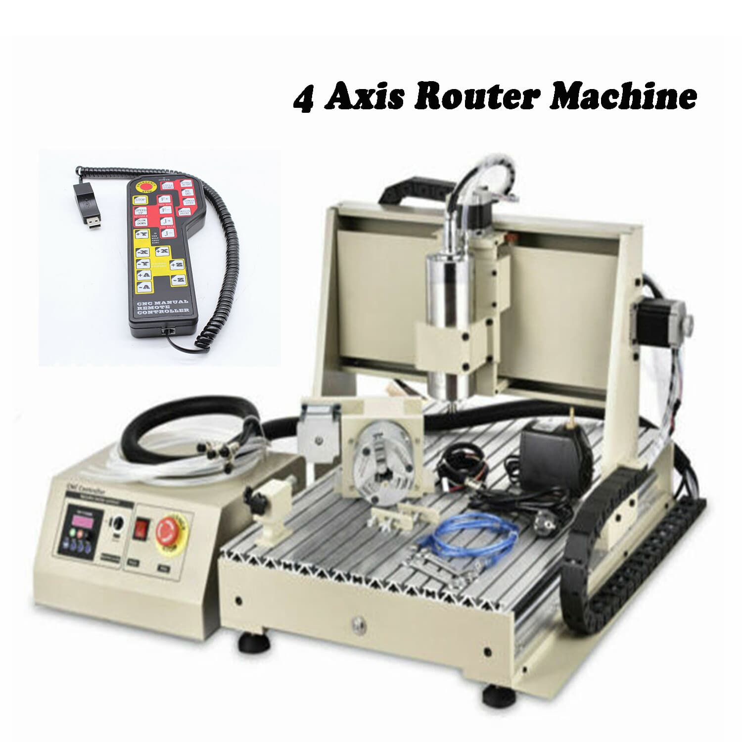 1500W USB 4 Axis CNC 6040Z Router Engraving Carving Milling Machine & Controller