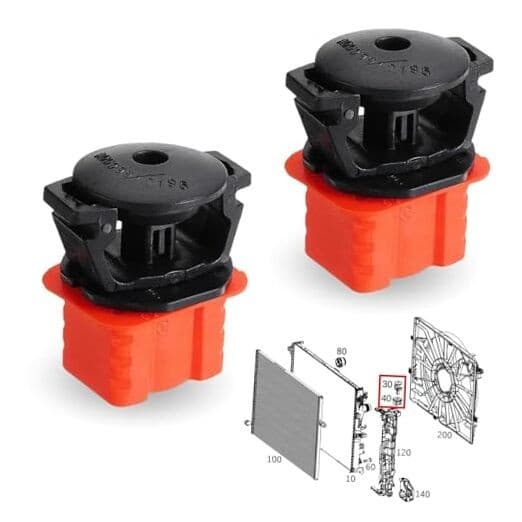 Radiator Base Bracket, Radiator Mount Bracket and Upper Mount Pin, Replacement