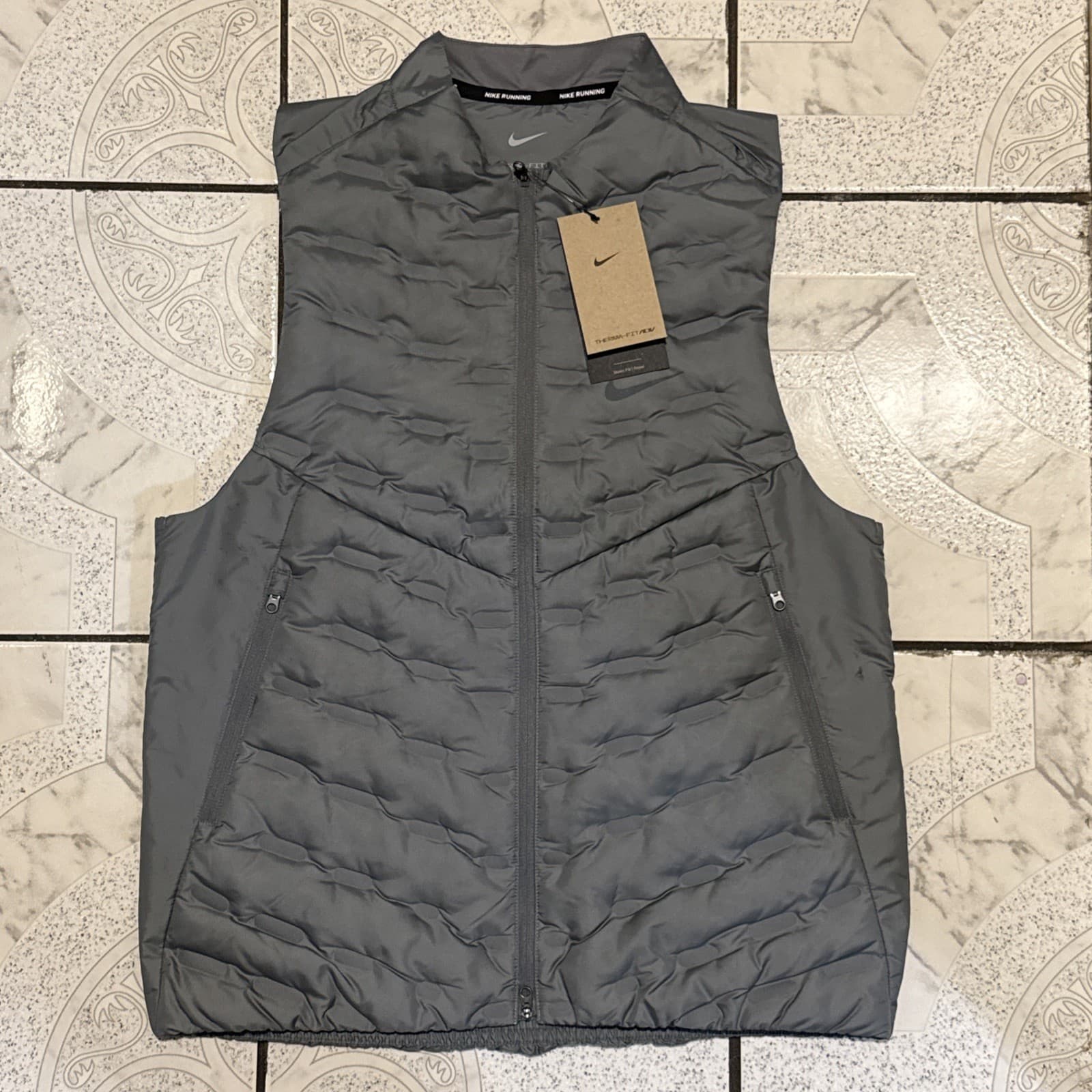 New Nike Therma-FIT ADV Repel AeroLoft Down Vest Grey Mens Size Small FB7542-084