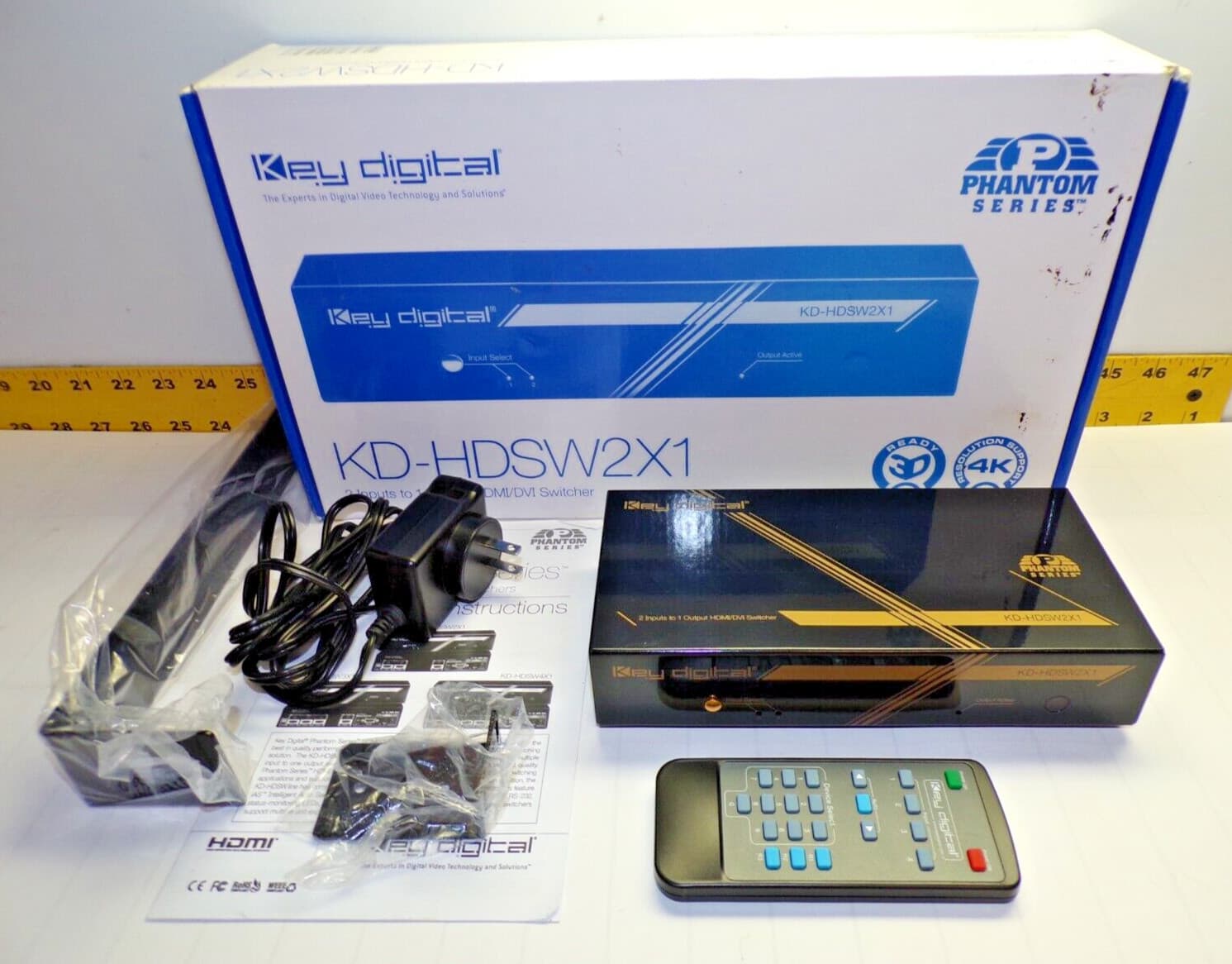 NEW KEY DIGITAL 2 INPUTS TO 1 OUTPUT HDMI/DVI SWITCHER 4K KD-HDSW2X1