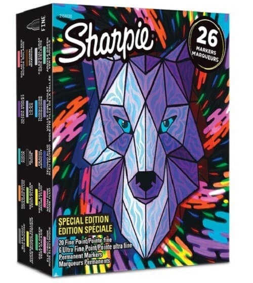 Sharpie Special Edition Wolf Pack Of 26 Assorted Markers 2158030 New In Box
