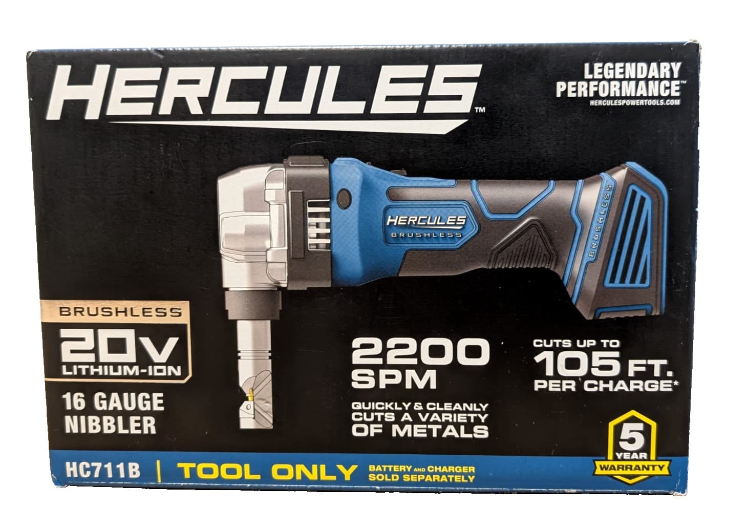 Hercules HC711B 20V Cordless 16 Gauge Nibbler - Tool Only - NEW IN OPEN BOX!