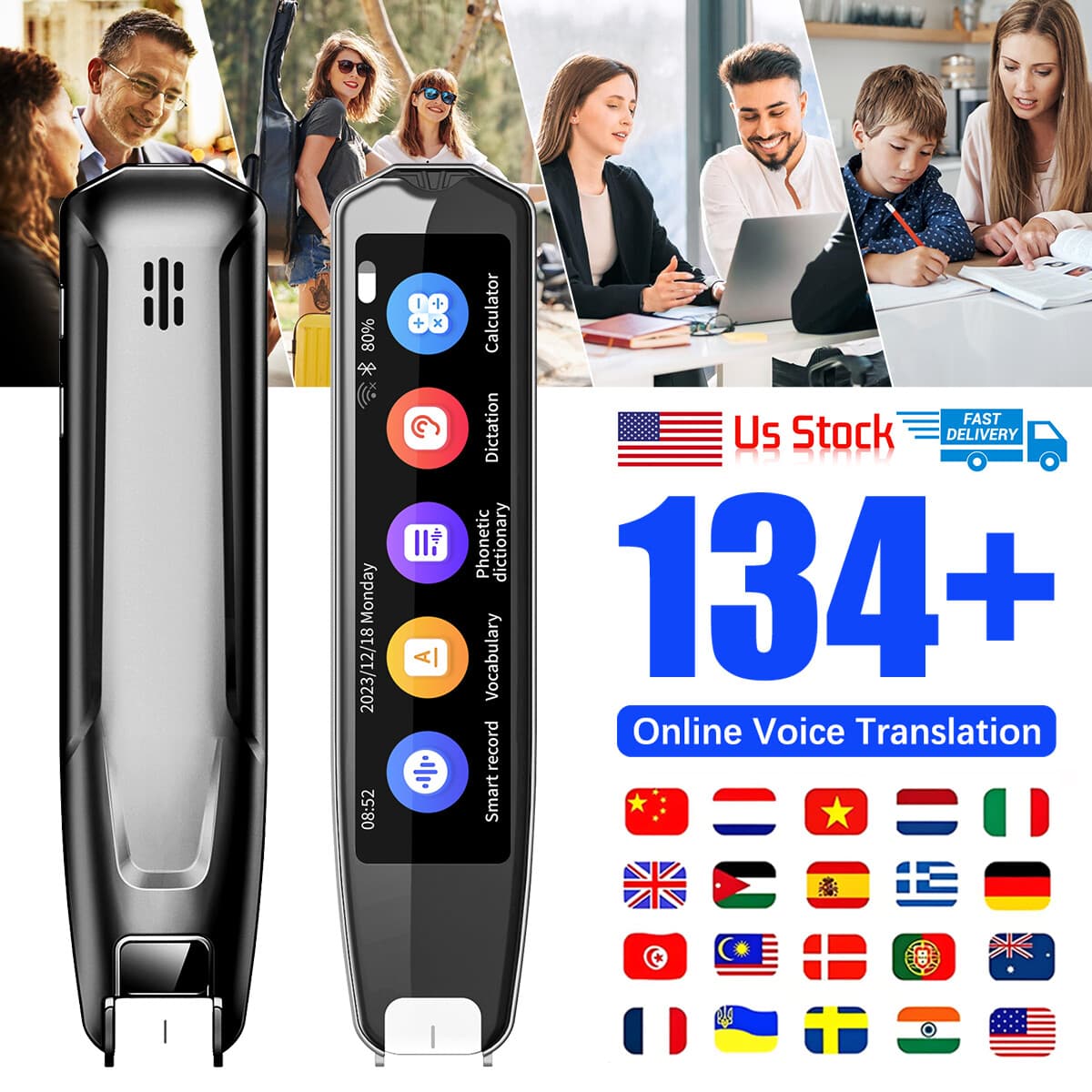 2025 Smart Scan Translator Pen Text Reading Pen 134 Language Translation Device