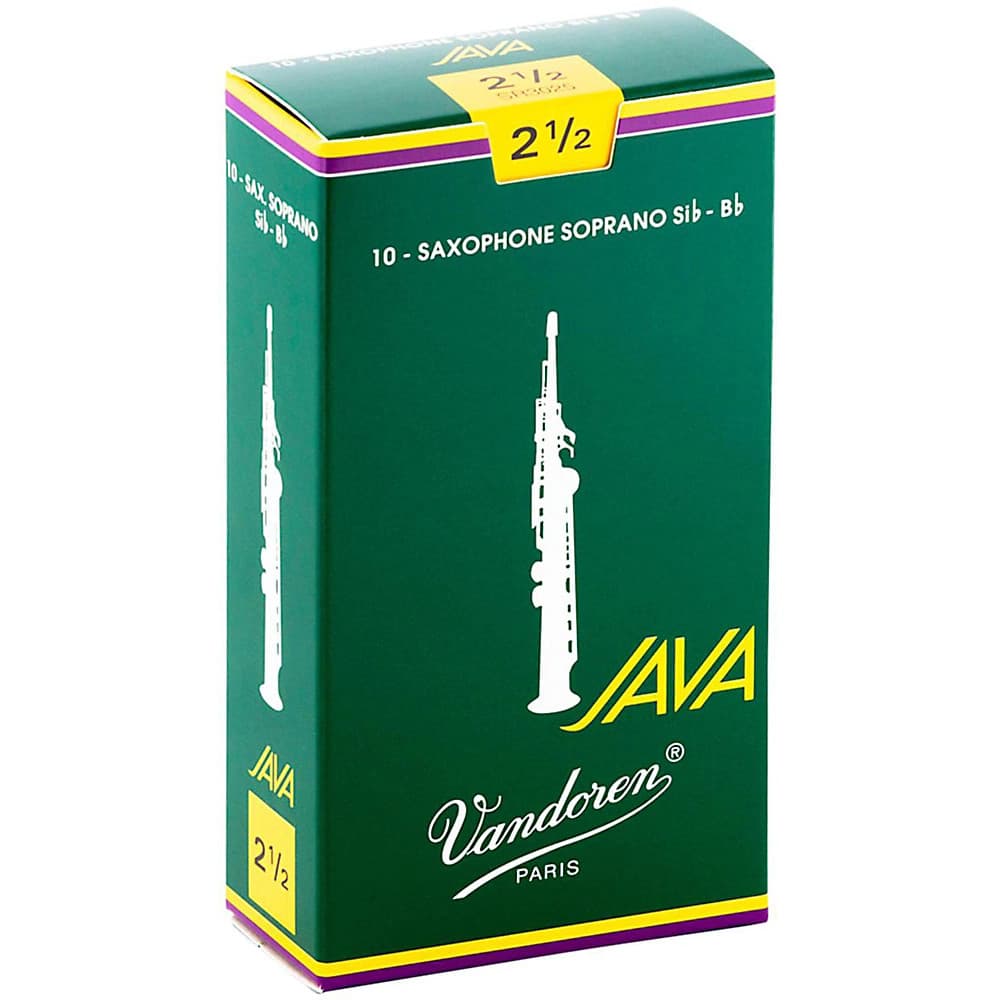 Vandoren Java Soprano Saxophone Reeds Strength 2.5, Box of 10