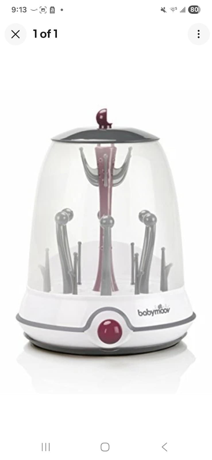 Babymoov Turbo Steam Electric Sterilizer | Patented 6-Bottle Sterilizer and Dryi