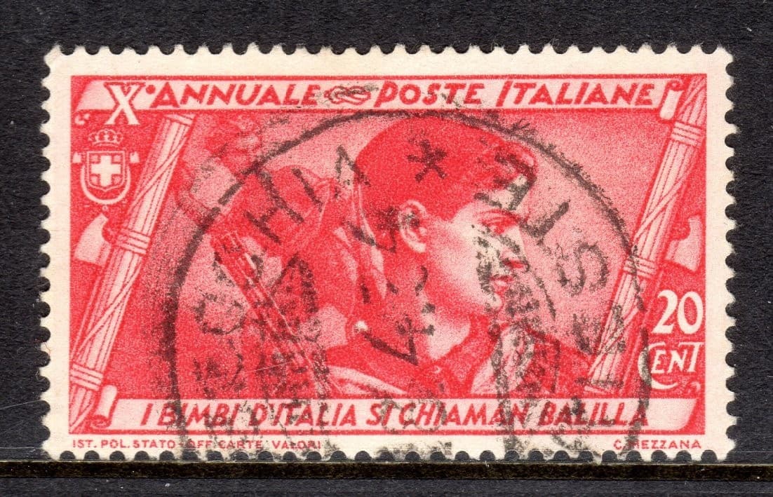 Italy Scott # 293 VF Used 1932 20 C 10th Ann Fascist Gov and March on Rome #3