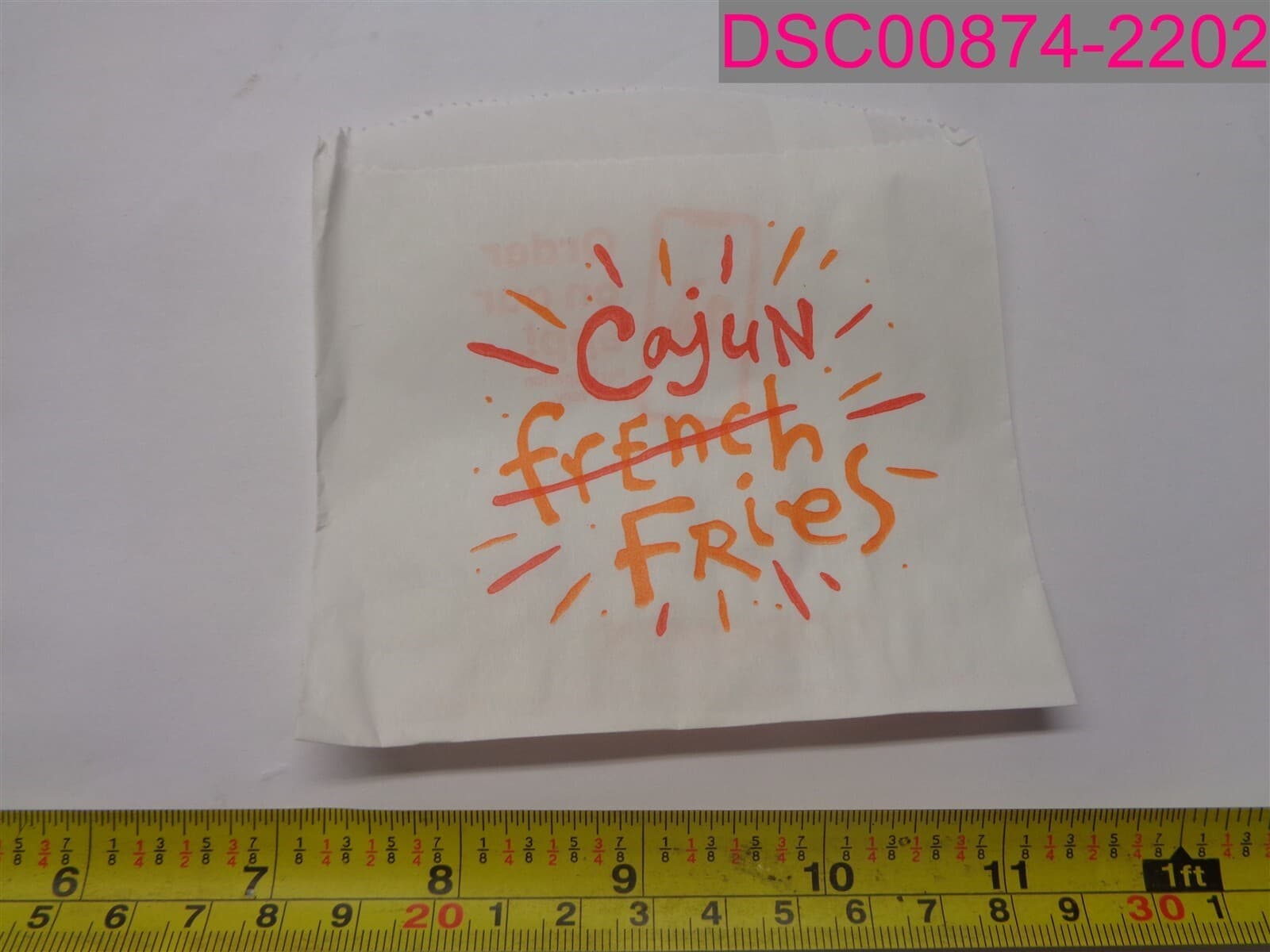 QTY=4000; Popeyes Fry Bags 4-1/4"x3-1/2" POPFRYD White