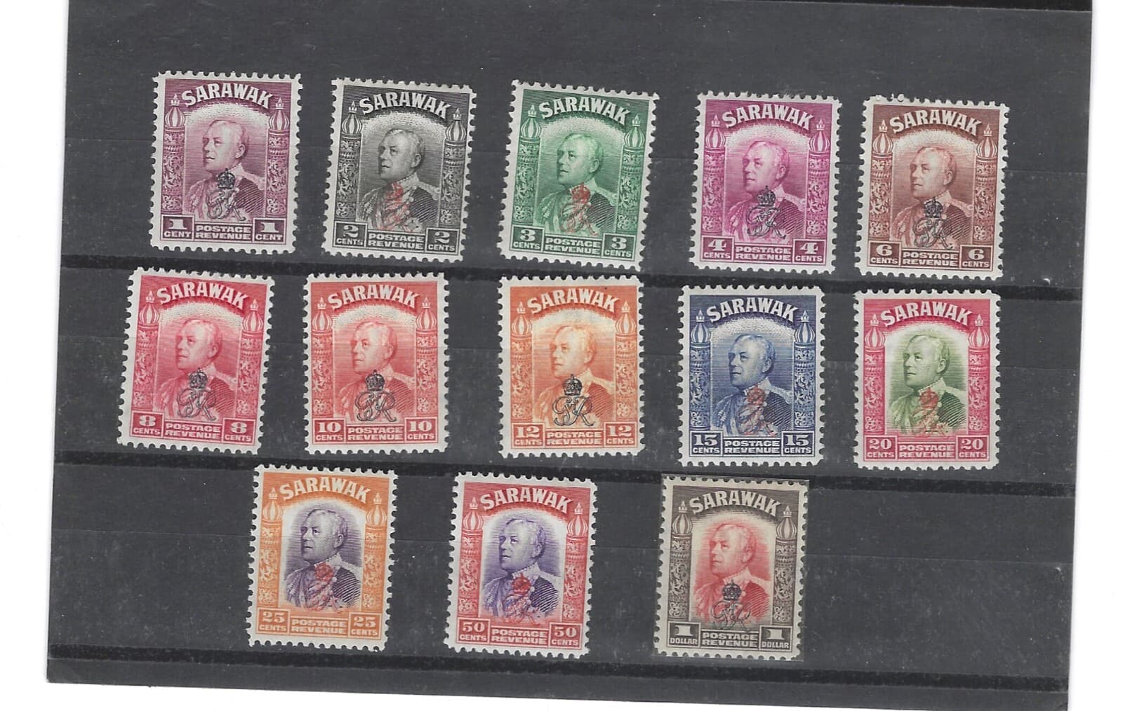 BRITISH COLONIES-SARAWAK-1947-OVERPRINT-SELECTION-MINT-F-VF--#401