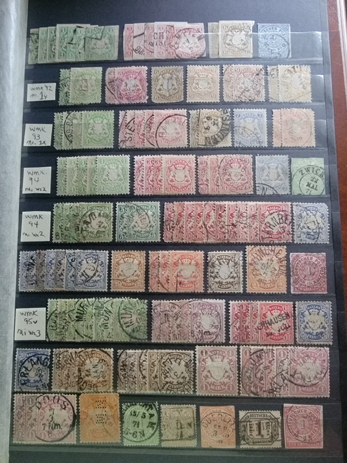 Reich, BAVARIA 1849-1920 COLLECTION OF 2160+ STAMPS MINT & USED in stockbook