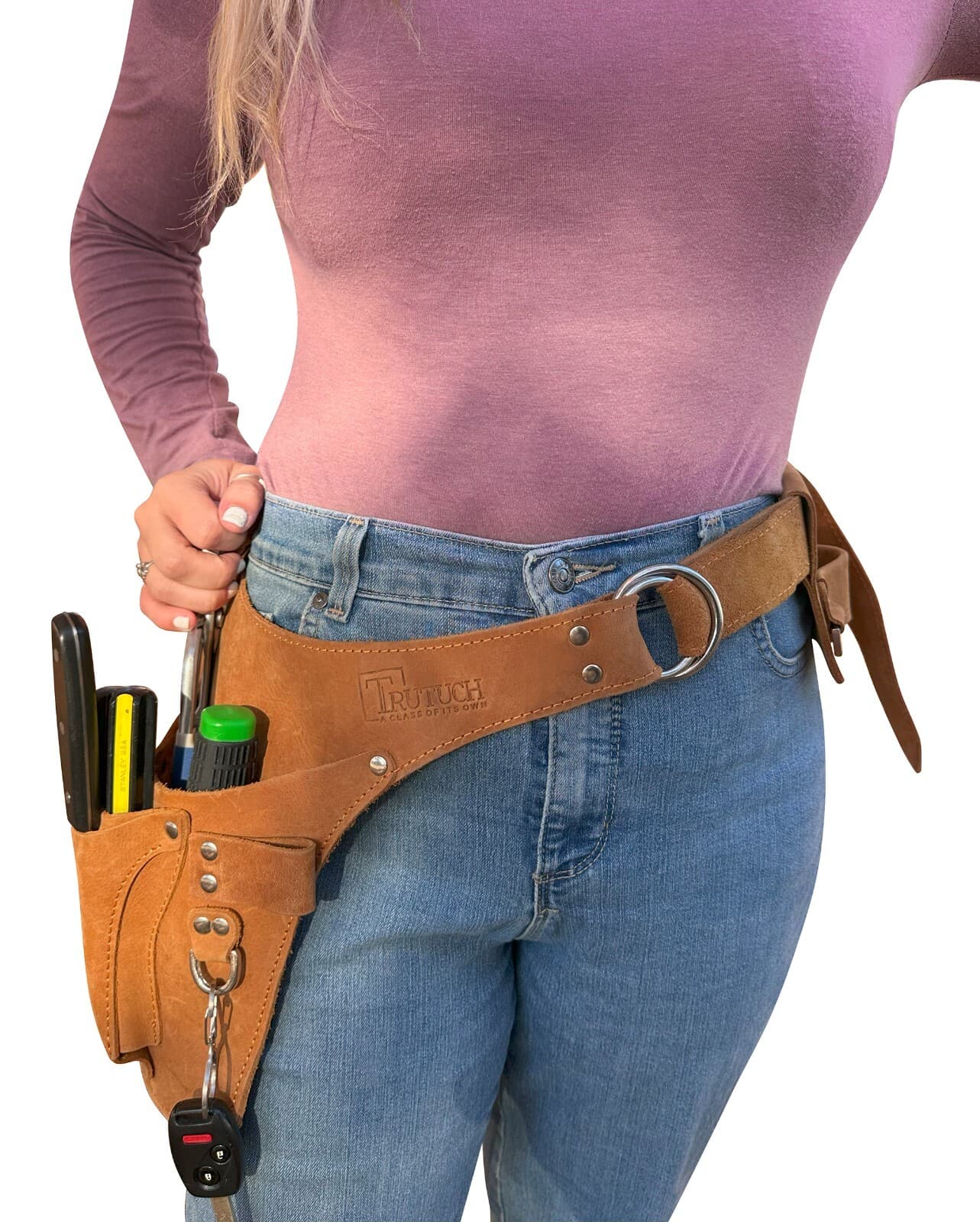 TRUTUCH Leather Garden Tool Belt for Men Women | Gardening Tool Pouch | Gardener