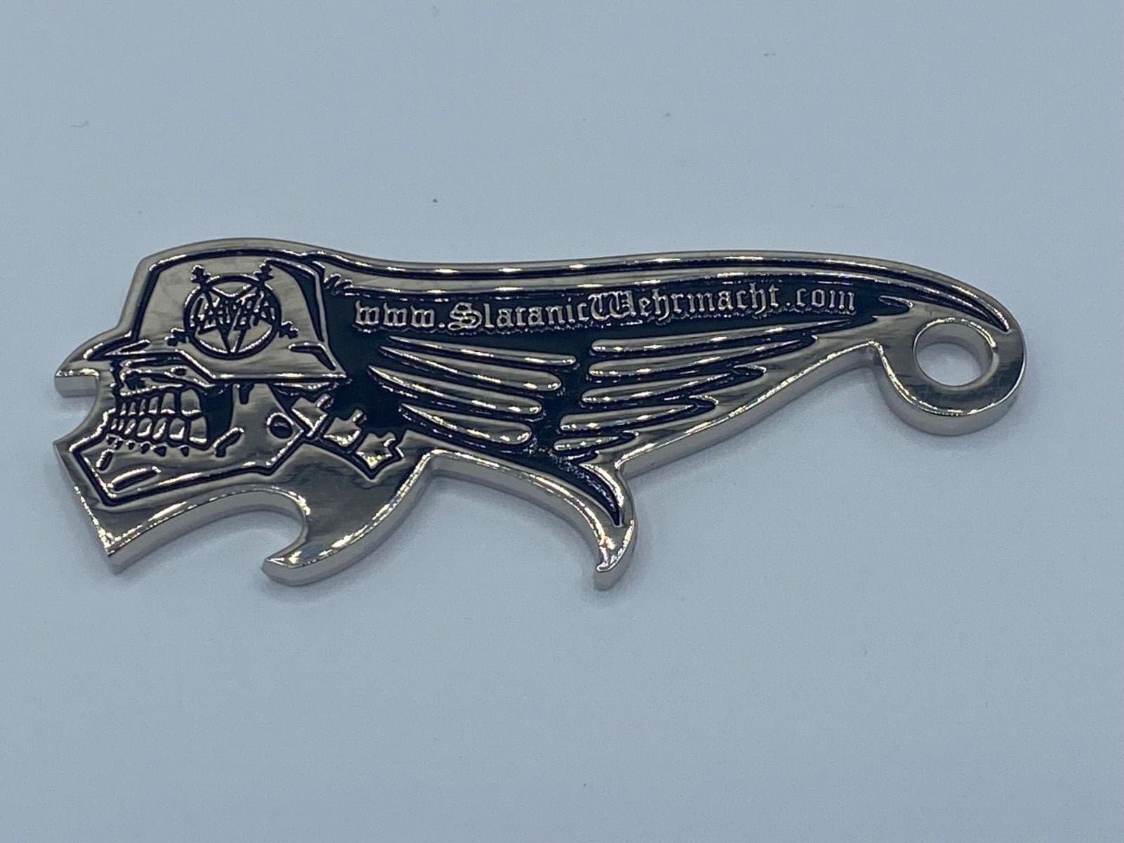 SLAYER SLATANIC WEHRMACHT SOLDIER HELMET SKULL BOTTLE OPENER KEYCHAIN OFFICIAL