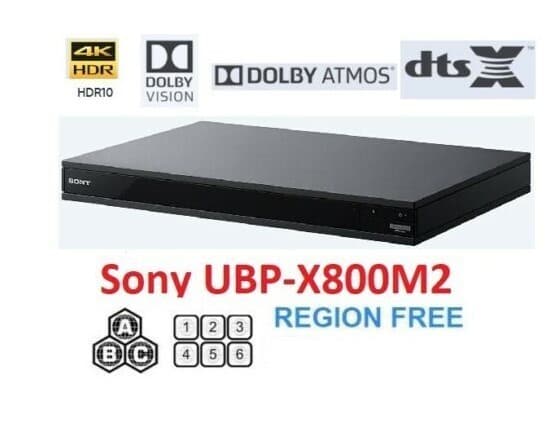 SONY UBP-X800M2 4K UHD ALL REGION FREE BLU-RAY DVD PLAYER ZONE A,B,C & DVD: 0-9,