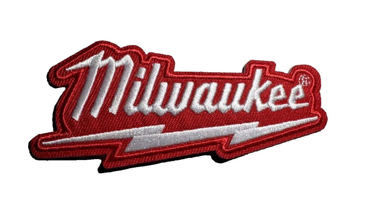 Milwaukee Tools Red 4in Embroidered Iron-on Patch