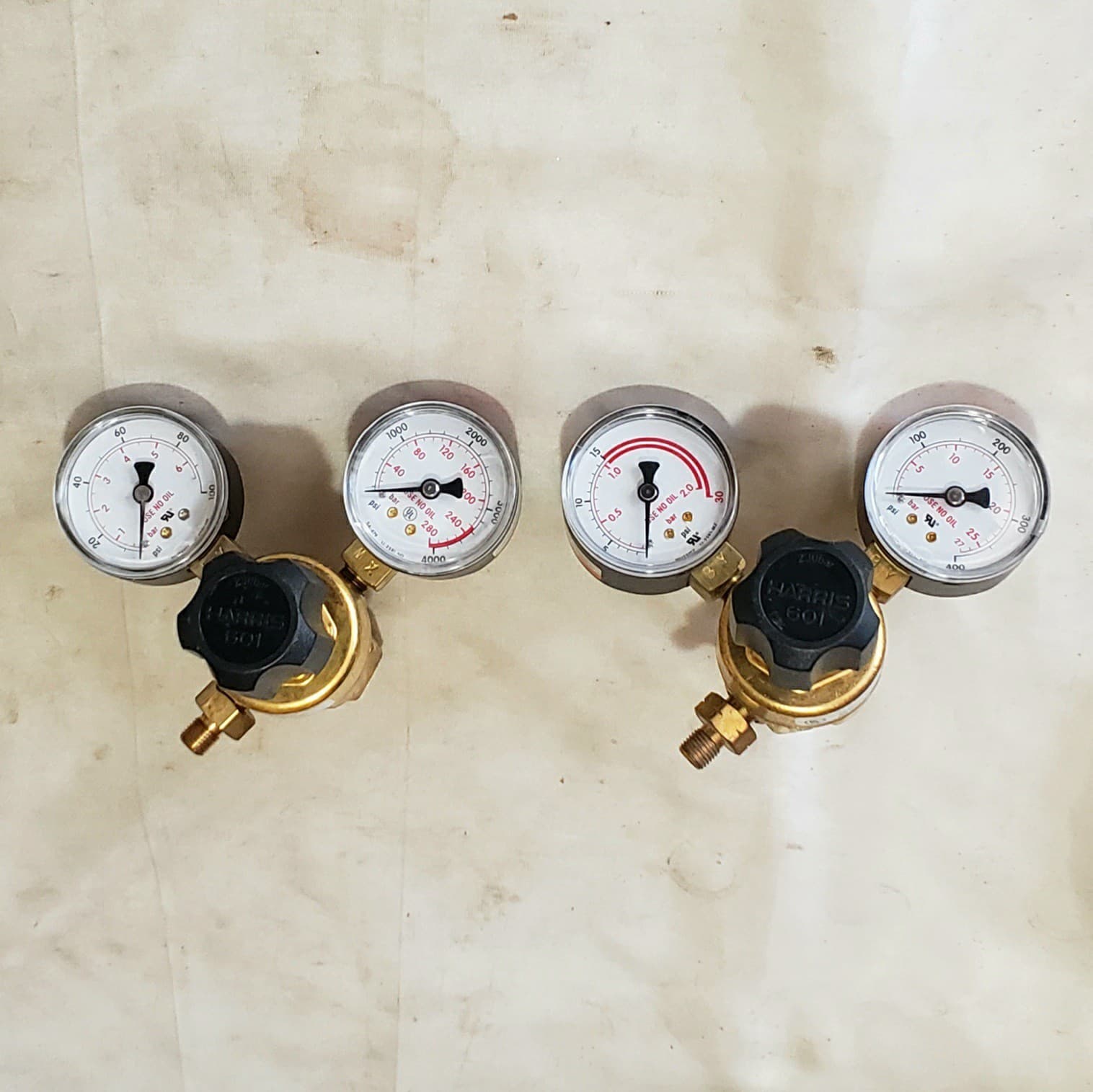 Harris Model 601 MC Regulator Set Oxygen Acetylene CGA-200 Cutting Welding Torch