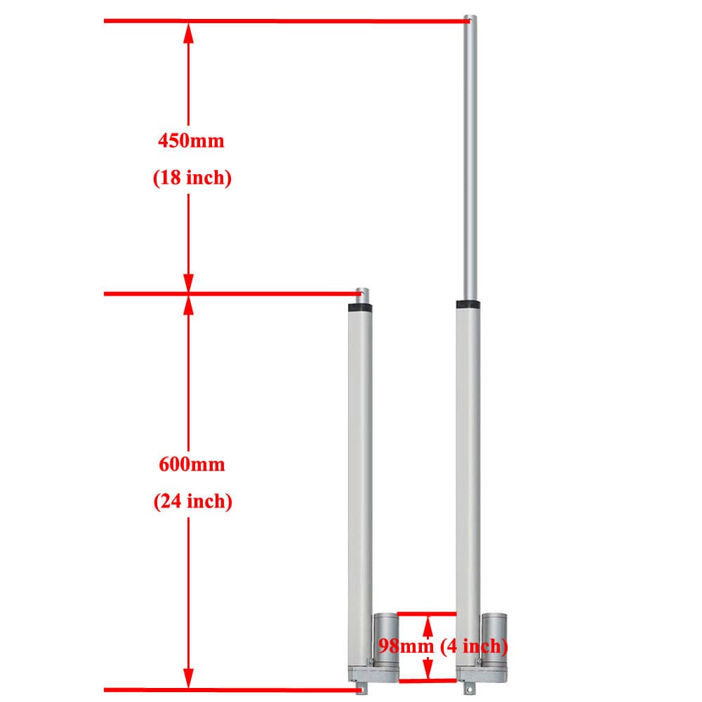 2 Dual 12V Electric Linear Actuator W/ Wireless DC Motor Controller Brackets Kit