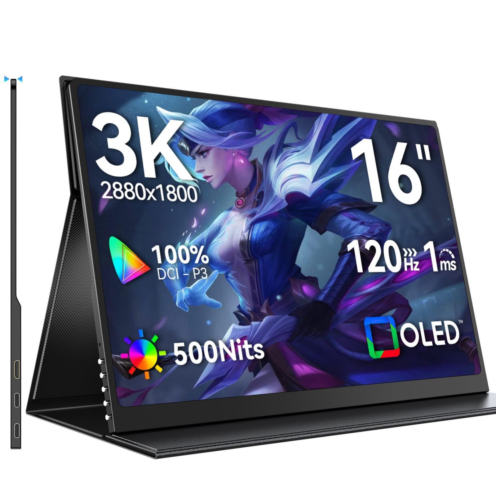 UPERFECT OLED Portable Monitor 16 Inch 3K 2880x1800 120Hz Monitor For Game Xbox